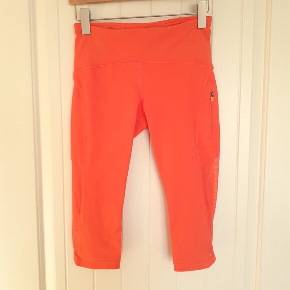 Lululemon Sun Runner Crop *17" Orange Size 6 - Picture 13 of 13